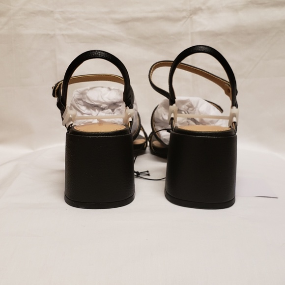 Womens Open Slip On Heels Black 2.5" Height NEW - Picture 6 of 7